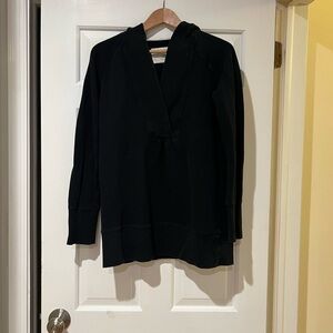 Loft faded black v-neck hooded sweatshirt